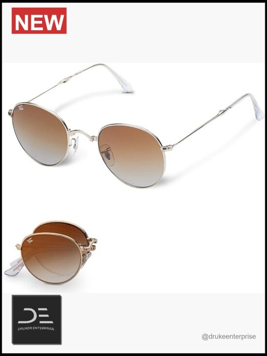 Round Folding Sunglasses Polarized UV400 Protection with Leather Case main image 5